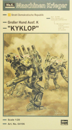  Hasegawa 1/20 Maschinen Krieger Grosser Hund Ausf. K 'Kykop' Plastic Model 