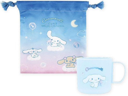  T's Factory Sanrio Placop And Drawstring Bag Set Fluffy Oshare / Cinnamoroll 