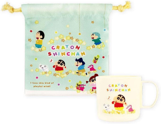  T's Factory Shinchan Plastic Cup And Drawstring Bag Set Chocobi Road 
