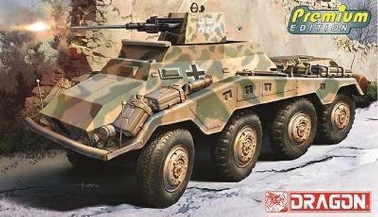  DRAGON 1/35 WWII German Sd.Kfz.234/3 Schwebelaferte anti-aircraft gun mounted 8-wheel heavy armored vehicle 