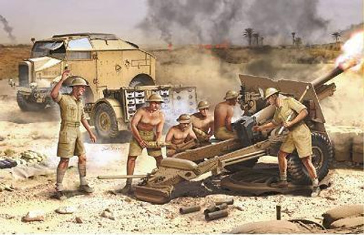  DRAGON 1/35 WWII British Army 4-wheel Drive C8 Mk.II Late Model Field Artillery Tractor & 25-Pounder Mk.II Limber & 6 Artillery Plastic Model 