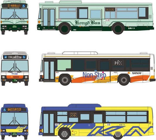  Tomytec Bus Collection Goodbye Kongo Bus 3 Companies in Front of Tondabayashi Station 3 Bus Set (N scale) 