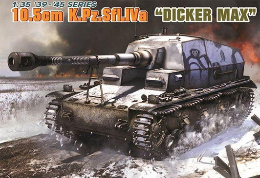  DRAGON 1/35 WW.II German Army Type IV Model a 10.5cm Antitank Self-propelled Gun Dicker Max w/Magic Track Plastic Model 
