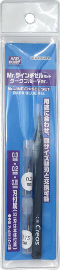  GSI Creos Mr.Line Chisel Set Dark Blue Ver. (0.3mm 0.2mm 0.15mm Blade Included) 