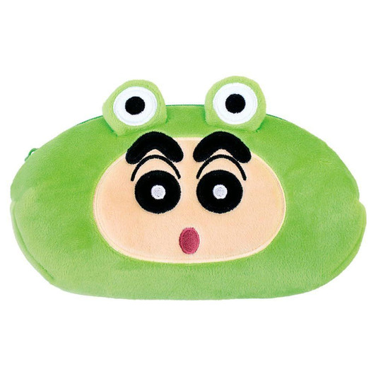  T's Factory Crayon Shin-chan Plush Face Pen Pouch Frog 