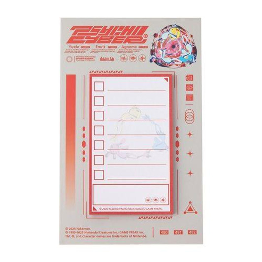 Pokemon Center Original To Do Sticky NotesPsycho CyberUxie Mesprit Azelf
