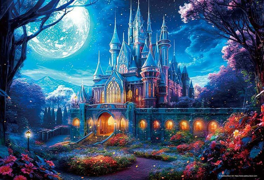  Beverly 500S-017 Jigsaw Puzzle Magic of the Moon and the Shining Castle (500 Pieces) 