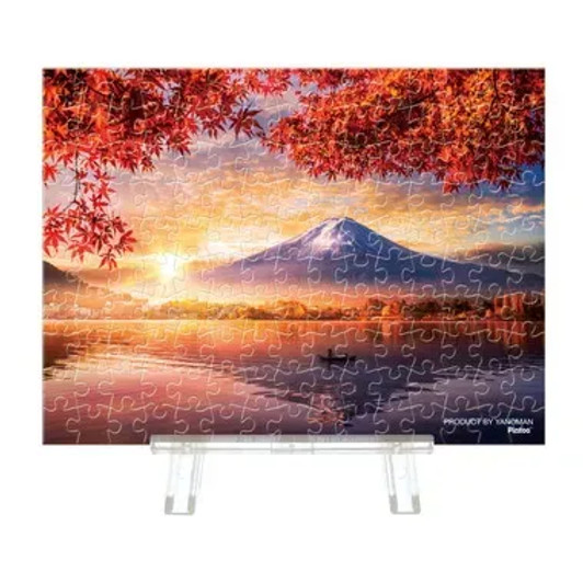 Yanoman Jigsaw Puzzle Petit Pulier Clear Autumn Leaves and Lakeside of Mount Fuji (150 Pcs.)