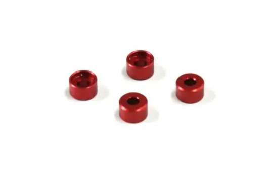 Kyosho MZW418-30B Al Friction Mount Collar (3.0mm/Red/4pcs)