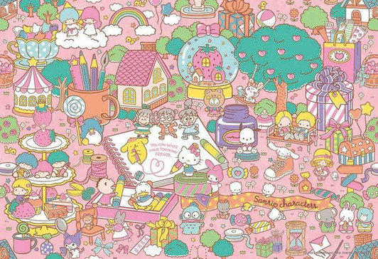 Beverly 500S-014 Jigsaw Puzzle Sanrio Characters Retro Park (500 Pieces)
