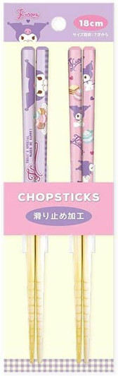  T's Factory Sanrio Pair Bamboo Chopsticks (18cm) Sweets / Kuromi 