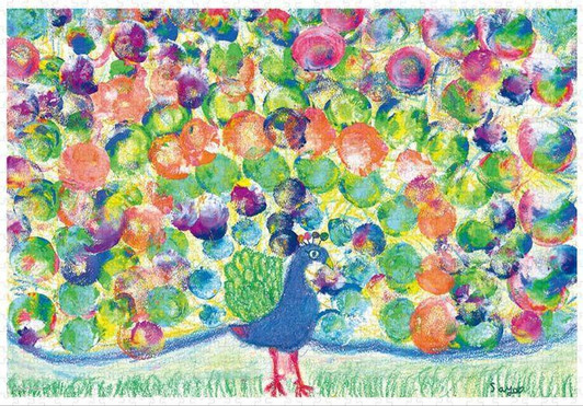  Tenyo TP-1000-621 Jigsaw Puzzle Peacock Carrying Flowers Pure White (1000 Pieces) 