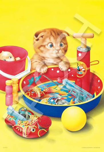 Epoch 28-039s Jigsaw Puzzle Kitten Playing In The Water (300 Pieces)