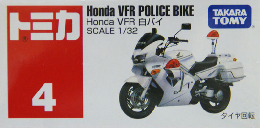 Takara Tomy Tomica 4 Honda VFR Police Bike White 716464