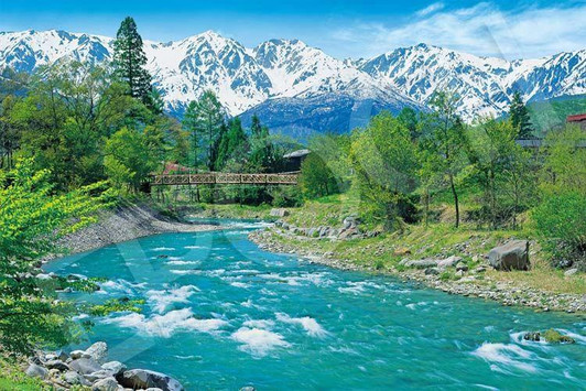 Epoch 09-043s Jigsaw Puzzle Hakuba Three Mountains and Clear Stream - Nagano (1000 Pieces)