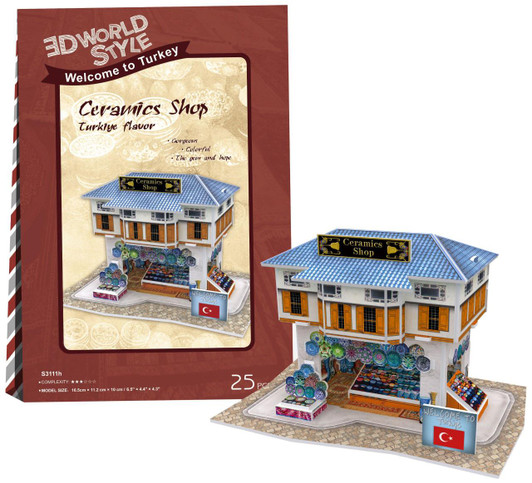 Other 3D Puzzle Three-Dimensional Craft Model World Style Turkey Pottery Shop Heart Art Collection (25 Pieces) 