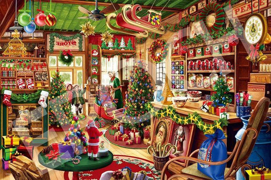  Epoch 12-606s Jigsaw Puzzle Christmas Shop (1000 Pieces) 