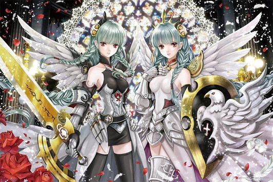  Yanoman 10-1273 Jigsaw Puzzle The Valkyries of White Wings (Puzzle & Dragons) (Shiitake) (1000 Pieces) 