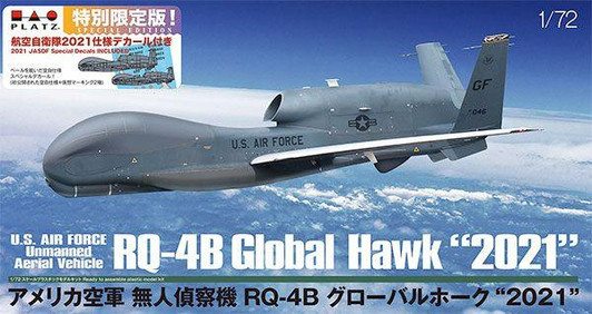  Platz 1/72 US Air Force Unmanned Aerial Reconnaissance Vehicle RQ-4B Global Hawk "2021" JASDF 2021 w/Decals - Special Edition Plastic Model 