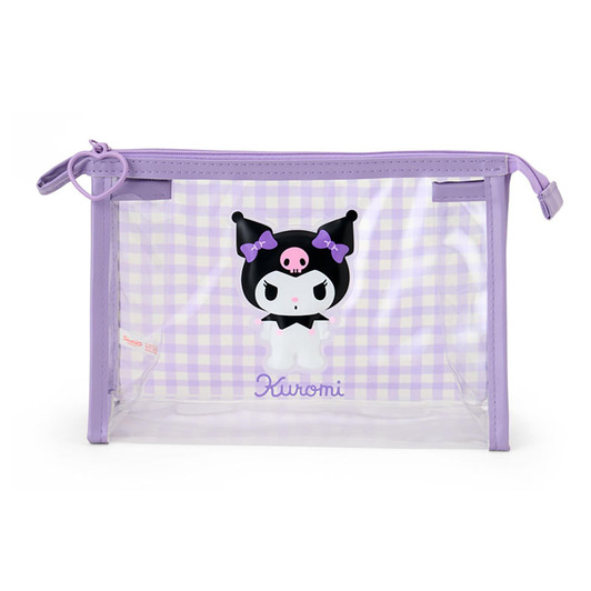 Sanrio Kuromi Clear Pouch Transparent PVC, Steel, Zipper Closure Suitable for ages 3 and above.