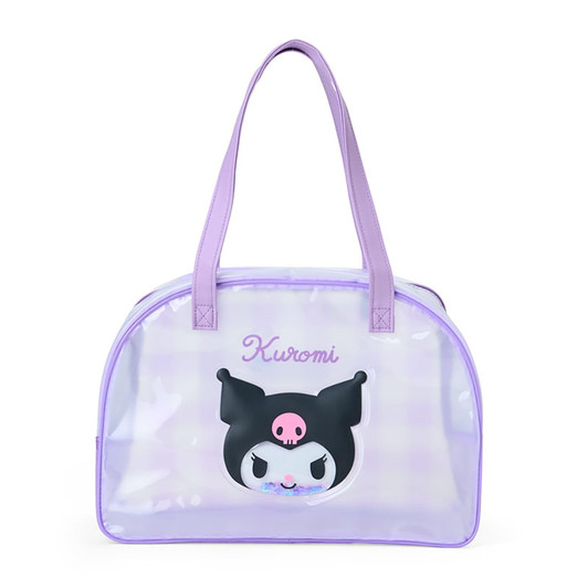 Sanrio Kuromi Clear Boston Bag PVC/Polyurethane Pool Supplies, Vinyl Bag with Name Space