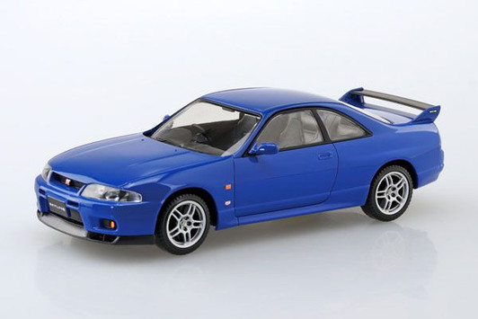 Aoshima 1/32 RakuPla Snap Kit No.21-BE Nissan R33 Skyline GT-R (Blue) Plastic Model