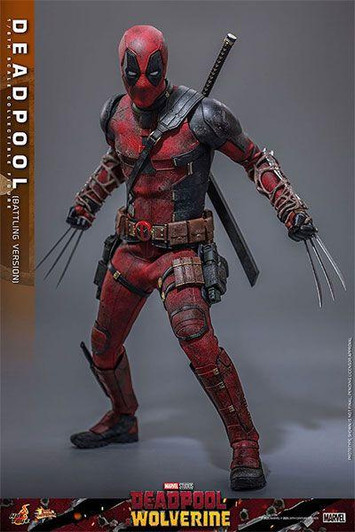  Hot Toys Movie Masterpiece - 1/6 Scale Fully Poseable Figure: Deadpool & Wolverine - Deadpool (Battling Version) 