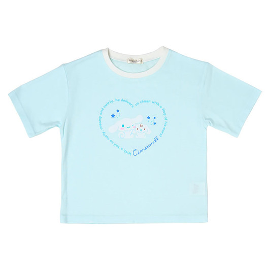 Sanrio Other Kids Short Sleeve T-Shirt Cinnamoroll Light Blue