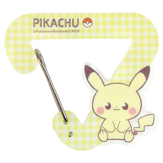 T's Factory Pokemon Piece Die-Cut Acrylic Carabiner Holder Pikachu