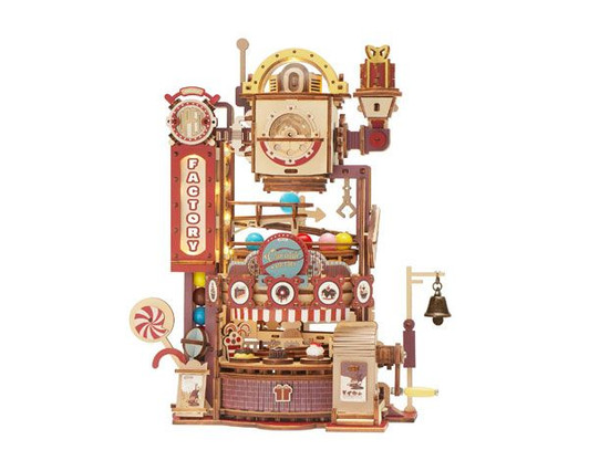 ROBOTIME DIY Wood Puzzle Candy Factory Handmade Kit (420 Pieces)