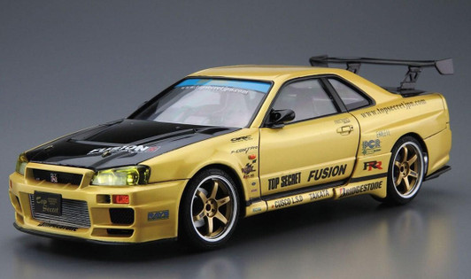 Aoshima The Tuned Car No. 15 1/24 Top Secret BNR34 Skyline GT-R '99 (Nissan) Plastic Model