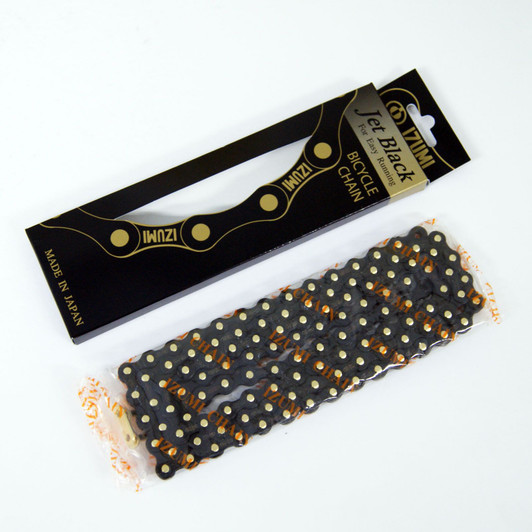 Izumi Chain Jet Black For Easy Running Bicycle Chain Black 1/2 x 1/8 x 116L