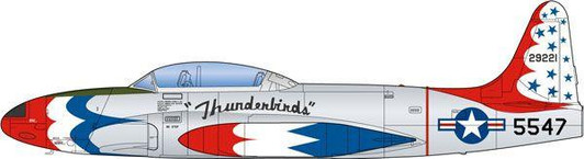  Platz 1/72 US Air Force Trainer Aircraft T-33A Shooting Star Thunderbirds Plastic Model 