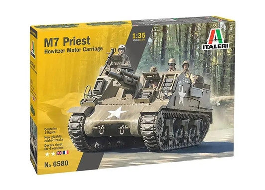 Platz Italeri 1/35 WW.II Allied Forces M7 Priest Self-Propelled Gun Plastic Model 