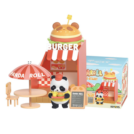 52toys Blindbox Panda Roll Shopping Street Series Blind Box Trading Figure Flocked Panda Figure Collection Painted Gacha Gacha Desktop Decoration Doll