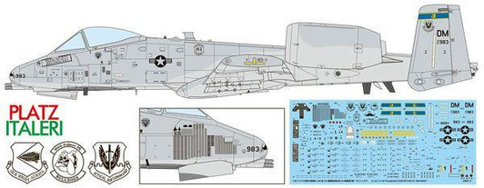  Platz Italeri 1/48 United States Air Force Attack Aircraft A-10C Thunderbolt II 354th Fighter Squadron Bulldogs Plastic Model 