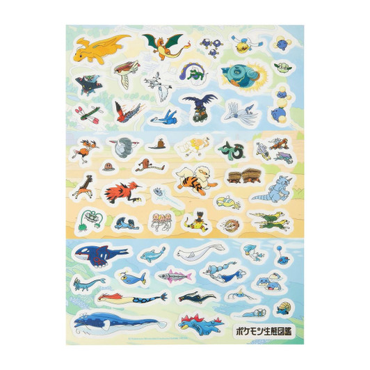  Pokemon Center Original A4 Size PET Seal Pokemon Ecological Encyclopedia 