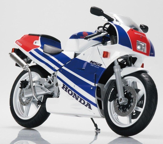  Aoshima Bike 1/12 Honda NSR250R '89 Ross White Terra Blue Plastic Model 
