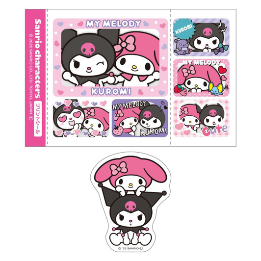 T's Factory Sanrio Print Seal Style Sticker Set My Melody & Kuromi