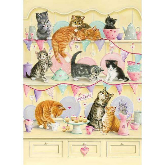 Appleone Jigsaw Puzzle 500-334 A Kitten's Tea Time (500 Pieces) 