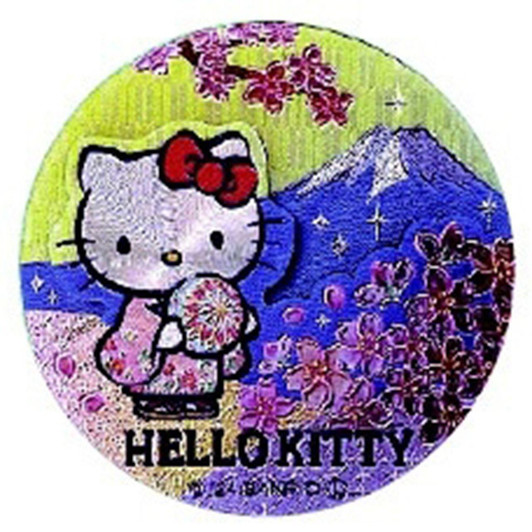  Asunarosya Hello Kitty Wooden Magnet Cherry Blossom / Mount Fuji 