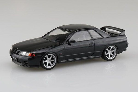  Aoshima RakuPla Snap Car Nissan R32 Skyline GT-R Custom Wheel (Black Pearl Metallic) Plastic Model 