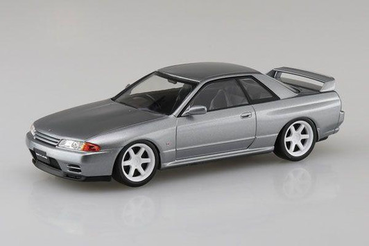  Aoshima RakuPla Snap Car Nissan R32 Skyline GT-R Custom Wheels (Spark Silver) Plastic Model 