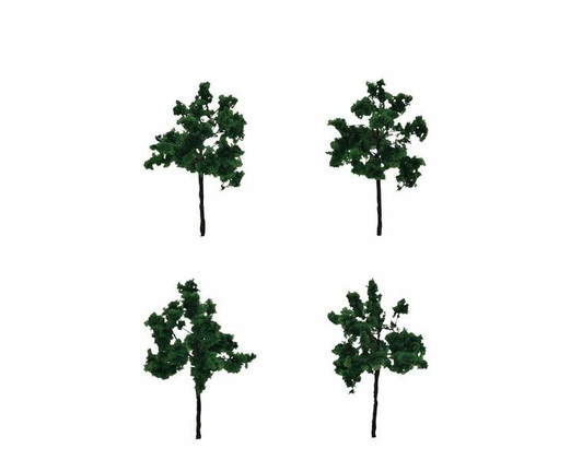 Tomix 8207 Broadleaf Tree (Deep Green - Set Of 4) (N scale)