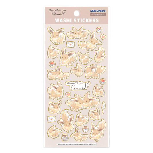  Pokemon Center Original Washi Stickers Eevee Die Cut 