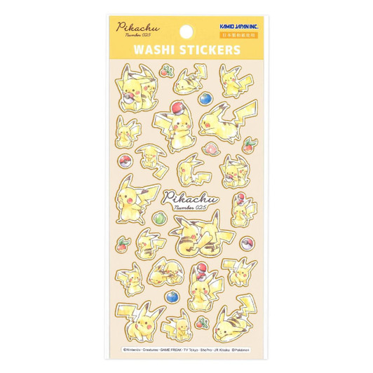  Pokemon Center Original Washi Stickers / Pikachu Die-Cut 