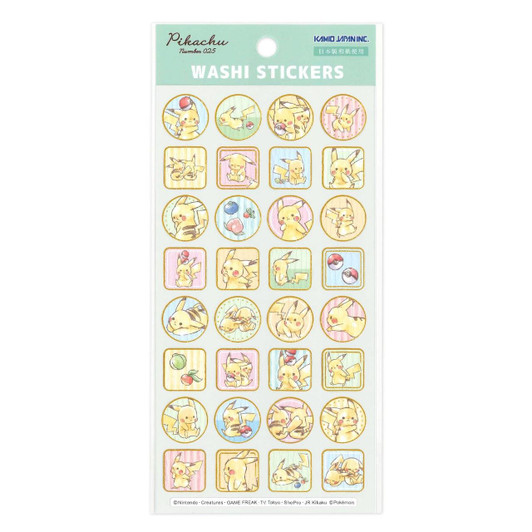  Pokemon Center Original Washi Stickers / Pikachu Frame 
