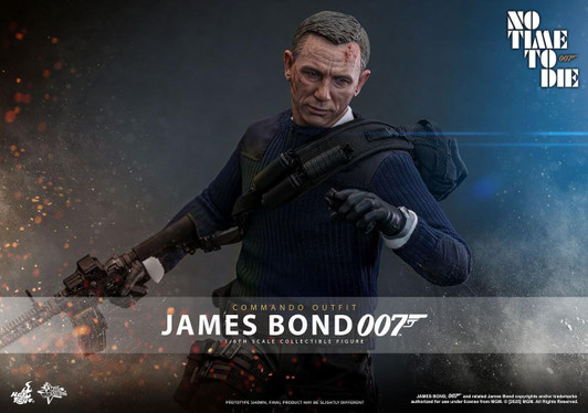  Hot Toys Movie Masterpiece - 1/6 Scale Fully Poseable Figure No Time To Die - James Bond (Commando Outfit) 
