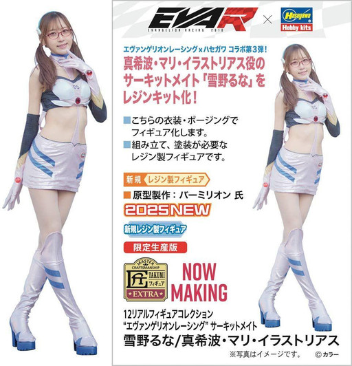 Hasegawa 1/12 12 Real Figure Evangelion Racing Mate Yukino Runa / Makinami Mari Resin Kit 