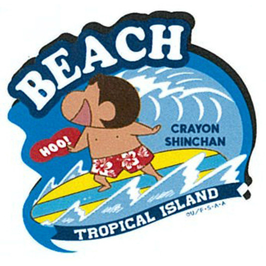 Crayon Shin-chan Wooden Magnet Surfer Shin-chan